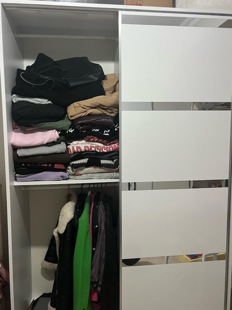 Beyaz Aynalı Sürgülü Gardırop - 2