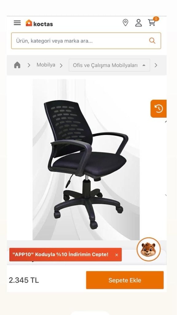Ofis Çalışma Sandalyesi Sağlam Temiz Acil Satılık - 7