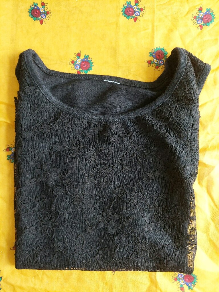 Tül kumaş Çiçek desen dantelli bluz - 6