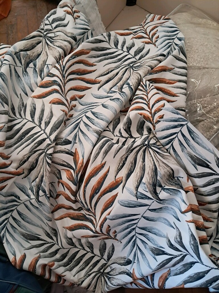 boy 2 M 63 Cm EN 1 M 32CM yaprak desenli hazir perdeler 5 parça - 2