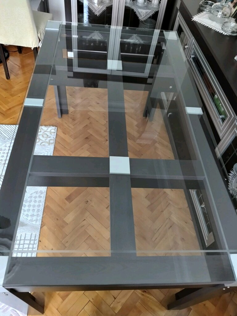 Lüks Cam Yemek Masası - 2
