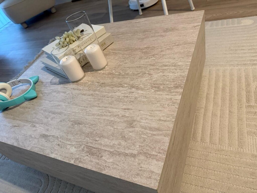 mermer görünümlü hafif dekoratif orta sehpa - 3