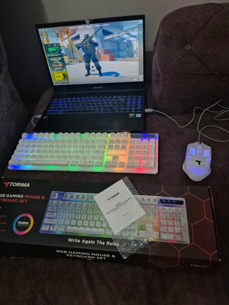 TORİMA GAMING RGB OYUNCU KLAVYE MOUSE SETİ - 7