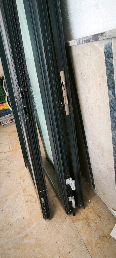 Çok Temiz 210x85 cm Antrasit Gri Alüminyum Camlı Dükkan / Ofis Kapısı - 2