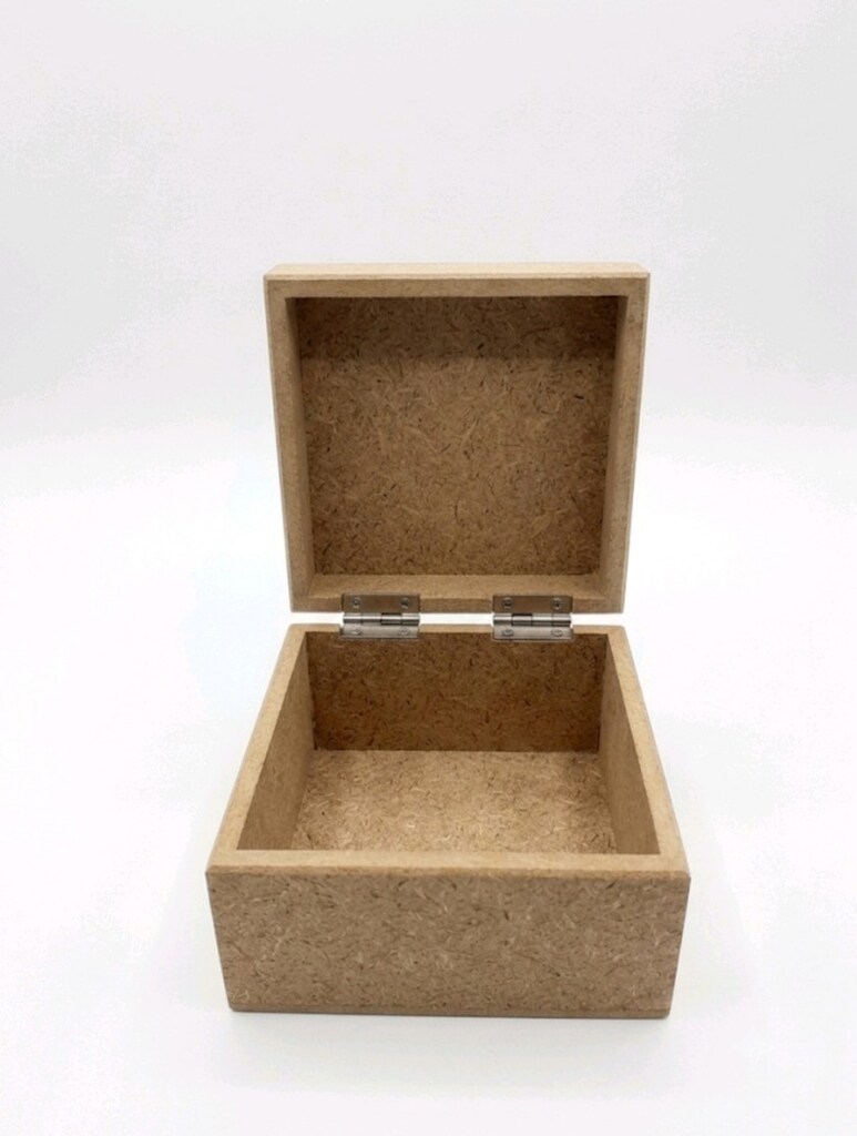 Kapaklı Menteşeli Ham MDF Kutu - Boyamalık 10x10x7 cm - 5
