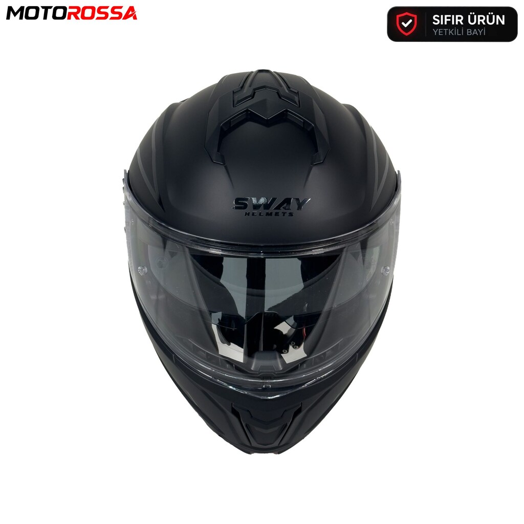 SWAY 919 SHINY Çene Açılır Motosiklet Kaskı Siyah | MOTOROSSA - 6