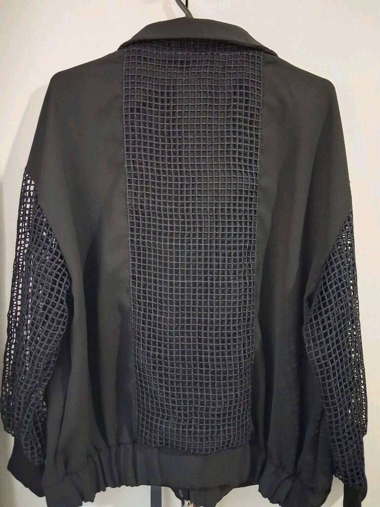 XL-XXL Siyah Fileli Ceket + Pantolon Kadın Kombin - 6