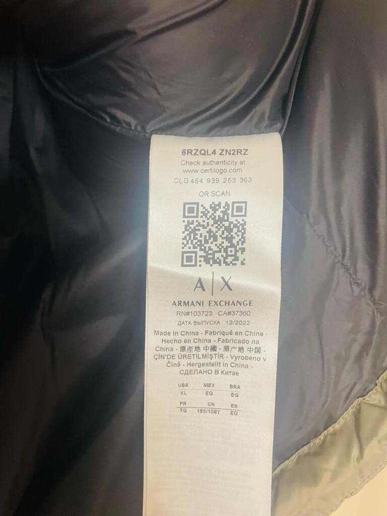 Orjinal Etiketli Kaz Tüyülü Armani Exchange (A/X) Şişme Yelek XL Bede - 5