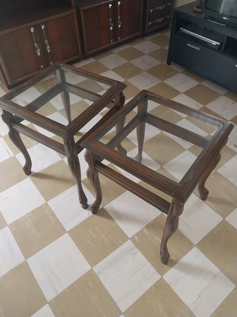 Bir çift ahşap&camlı sehpa - 3