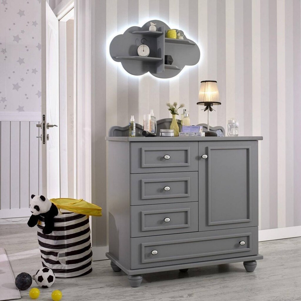 MELTEM KIDS KING GRAY ÇOCUK ODASI TAKIMI – BEŞİK + DOLAP + ŞİFONYER - 3