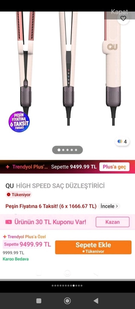 Kırmızı Saç Düzleştirici - 7