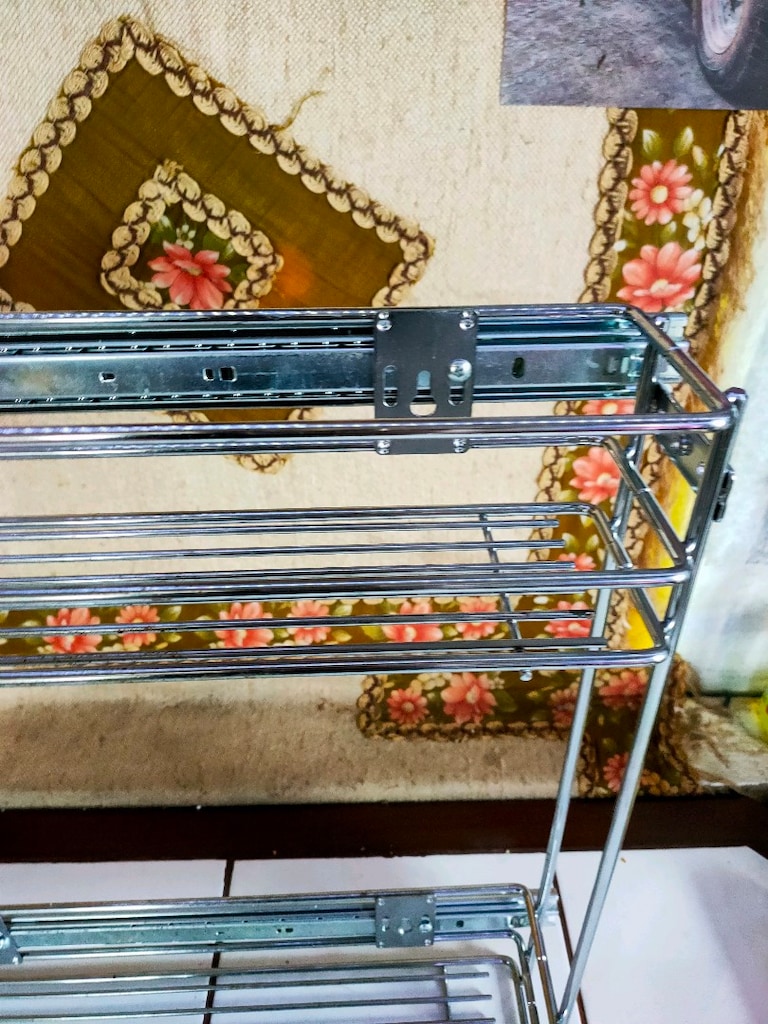frenli/teleskopik raylı krom metal şişelik ve yağdanlık (veya dolap iç - 4