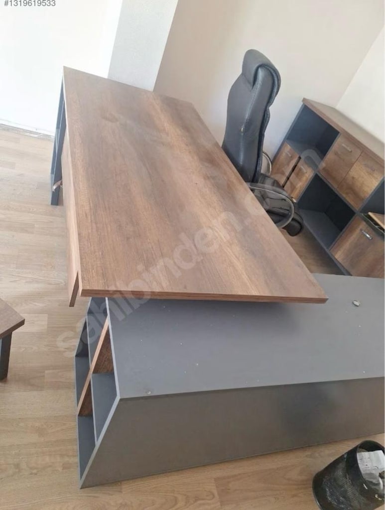 OFİS TAKIMI 3 KOLTUK MASA VE KOMİDİN - 5