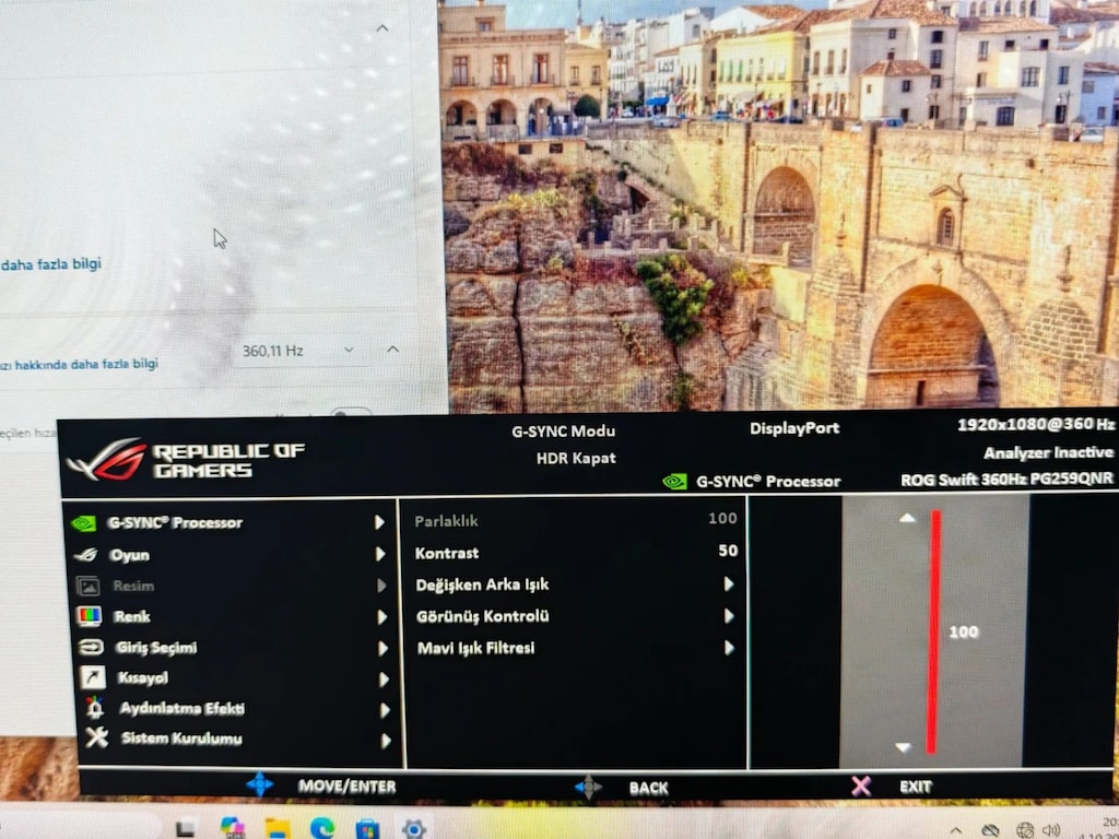 ASUS ROG Swift PG259QNR 24.5" 360 Hz 1 ms G-Sync Oyuncu Monitörü - 5