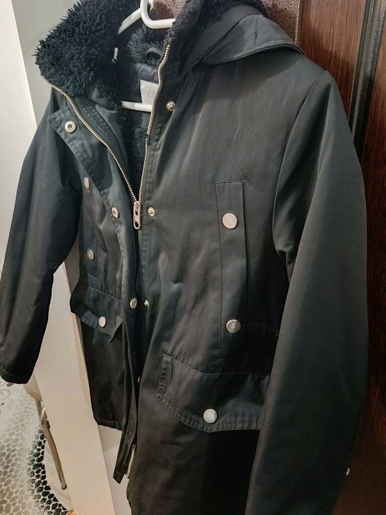 orijinal Zara 11-12 yaş kız çocuk mont siyah renk - 4