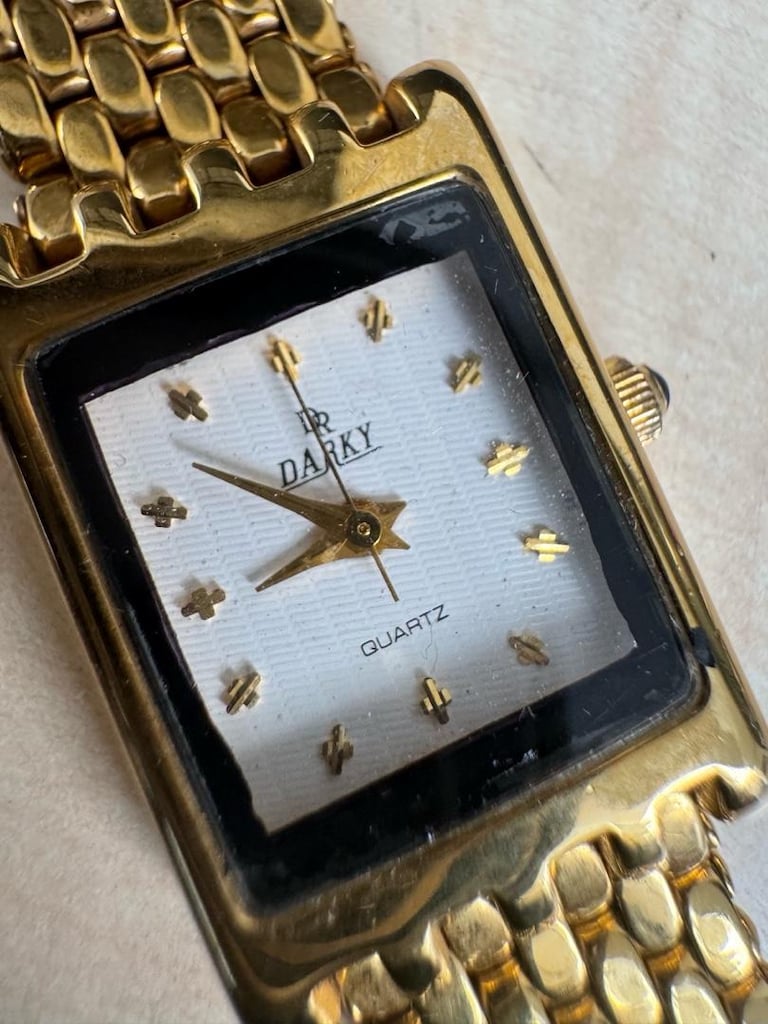 22K Altın Kaplama İsviçre Vintage Kadın Saati - 7