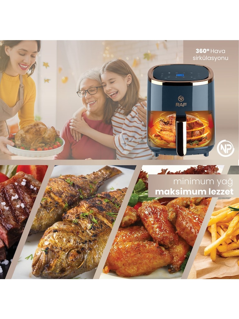 Raf R5007 Dokunmatik Ekran 4.0l Airfryer 1500W Sıfır Kutulu - 6