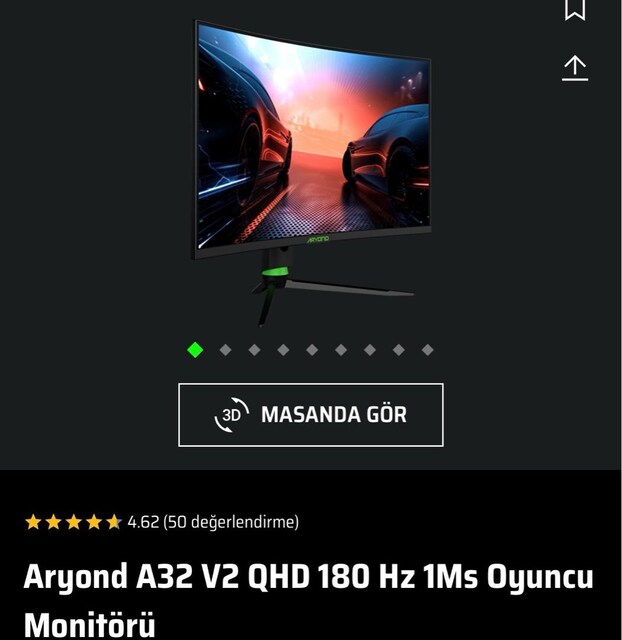 Aryond A32 V2 Qhd 180Hz 1Ms Oyuncu Monitörü