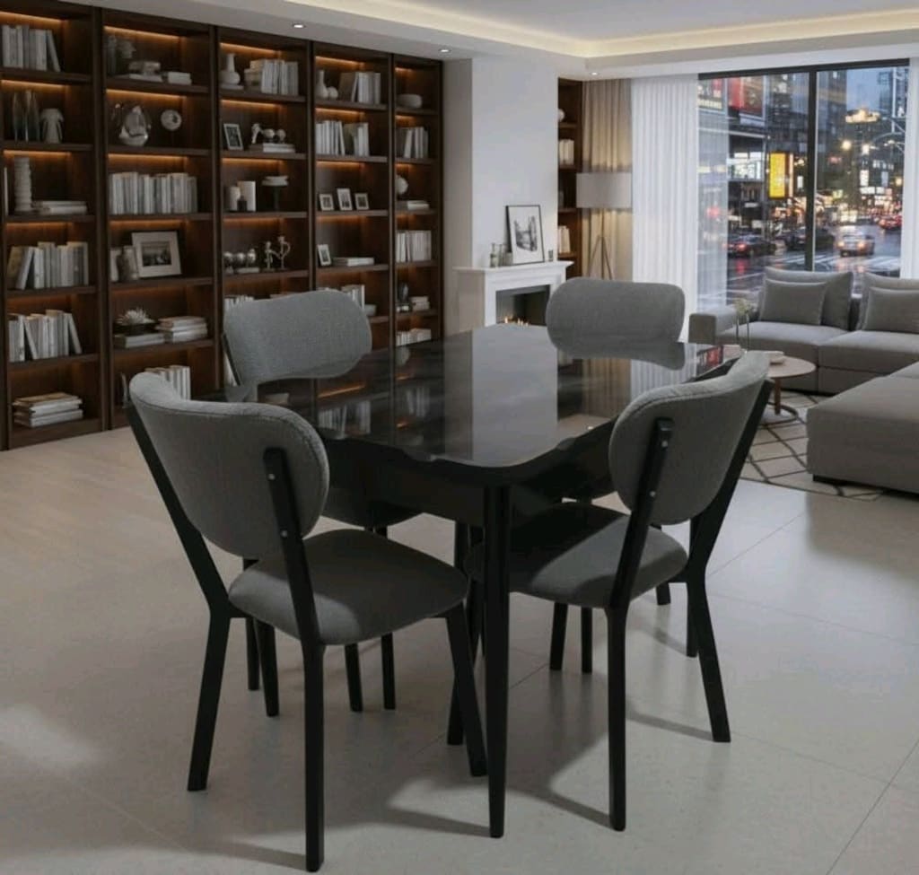 İmalattan Sıfır - Full MDF High Gloss Lüks Yemek Masası Takımı KAÇMAZ - 15