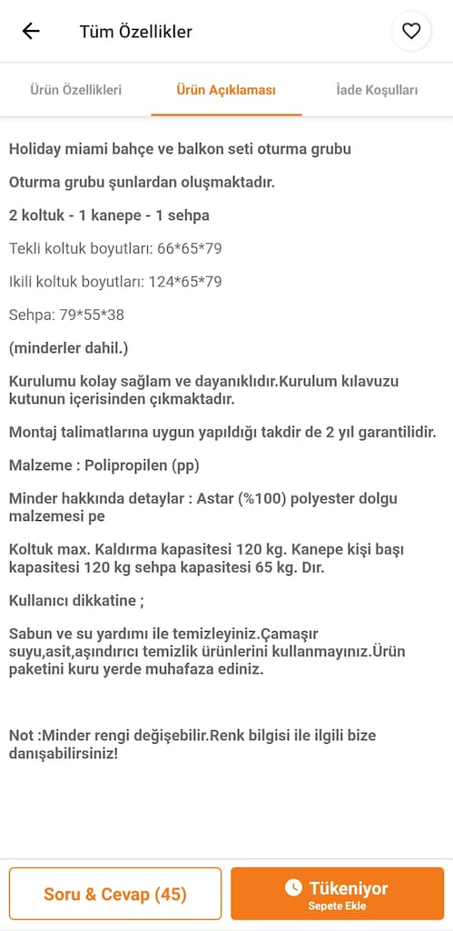Holiday balkon takımı - 2