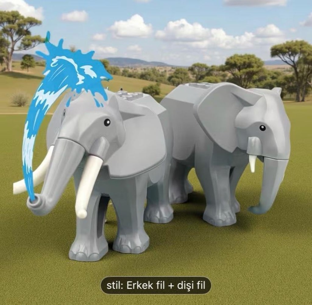 Lego erkek ve dişi fil figürleri - 2