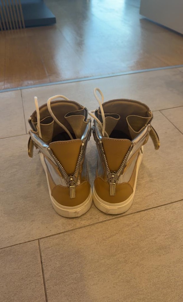 Gümüş Renkli Yüksek Tabanlı Sneaker - 4