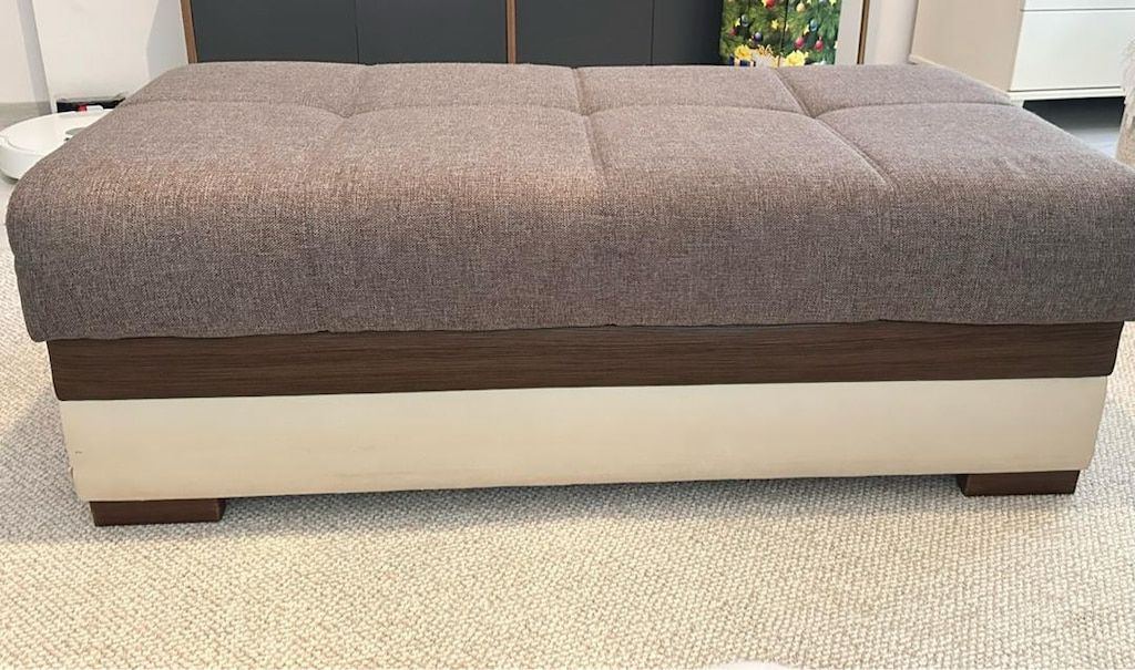 BELLONA Gri Kumaş Kaplı Puf - 4
