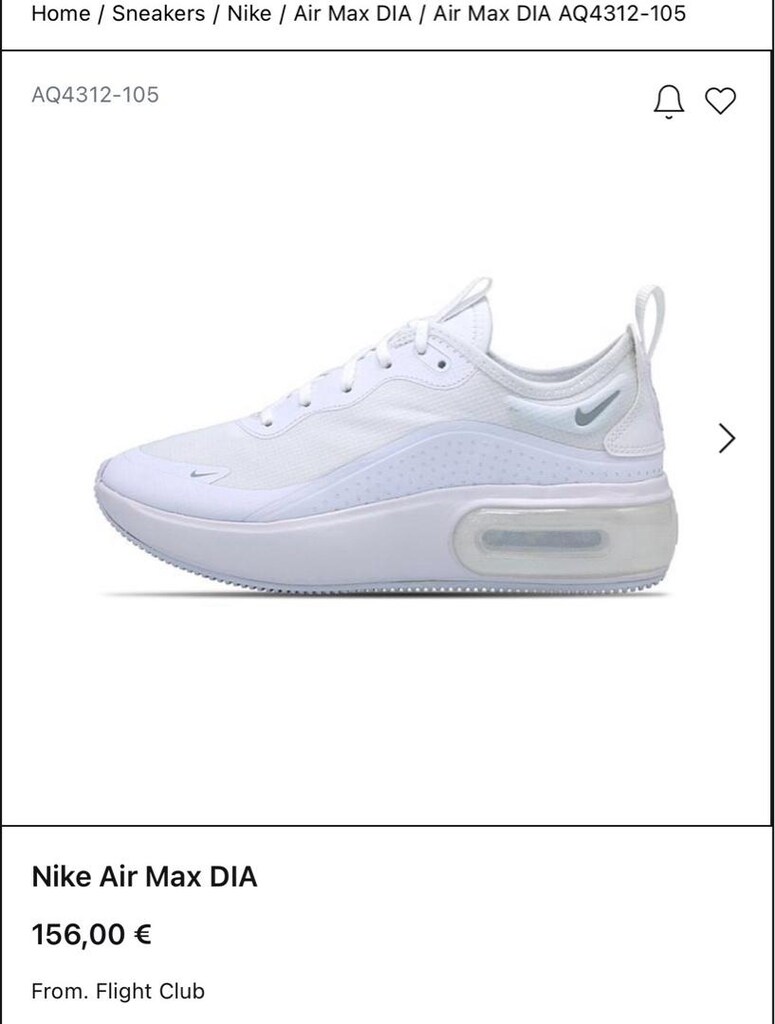 Nike Air Max Dia White Metallic Platinum Kadın 38.5 - 12