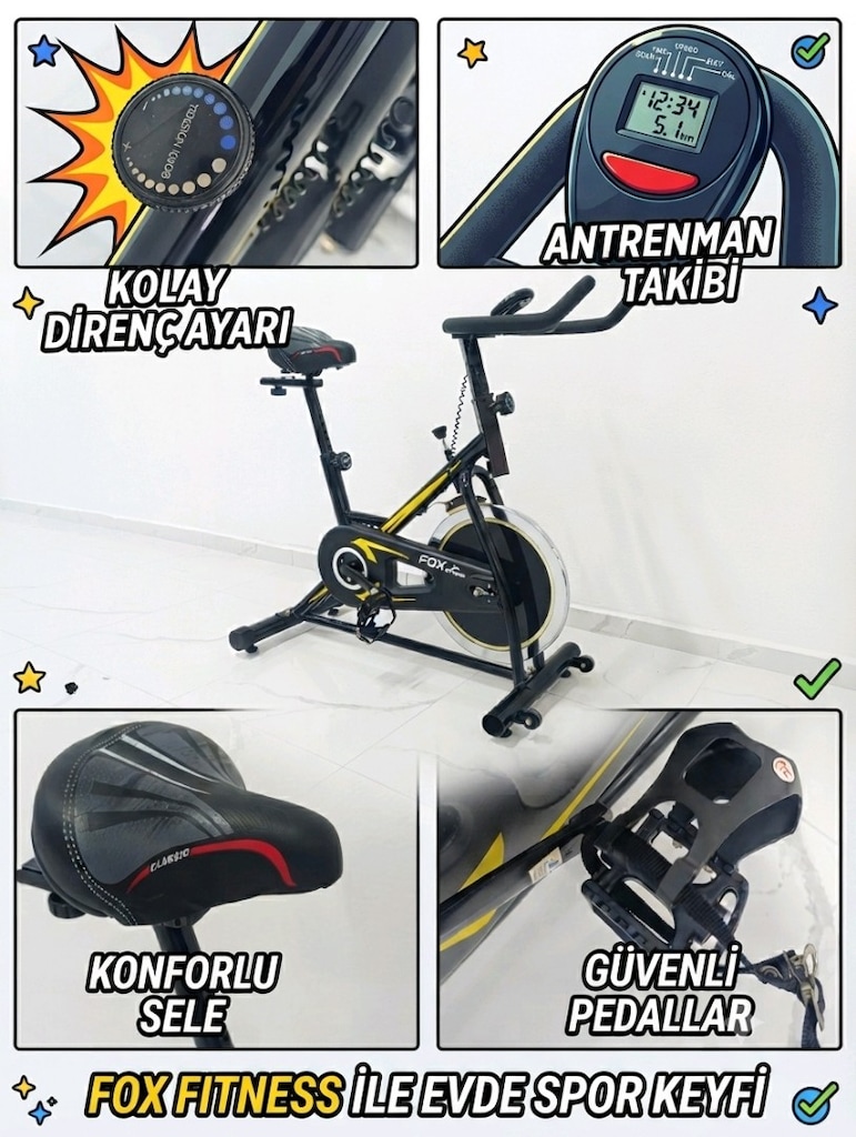 Fox Fitness Gala Spin Bike, KONDİSYON BİSİKLETİ ADRESE TESLİM - 2