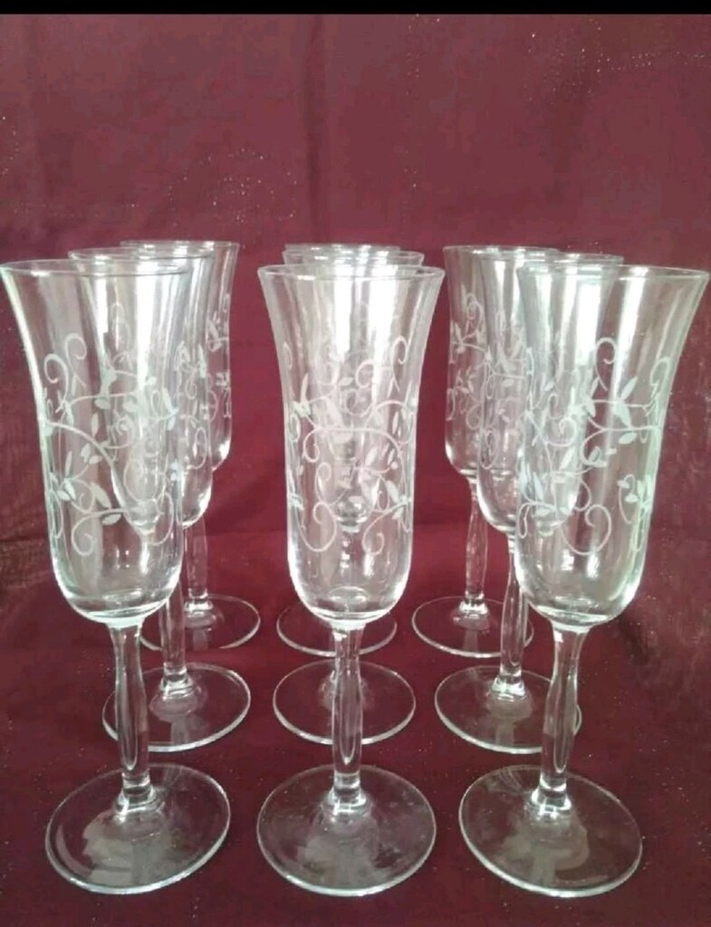 KRİSTAL 9 ADET YİVLİ LENOX HEATHER ŞAMPANYA FLÜT KADEHLER 23 CM BOYU - 7