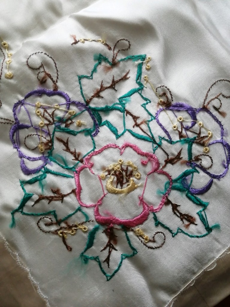 Vintage Sarma İşi Saten Bohça - 7