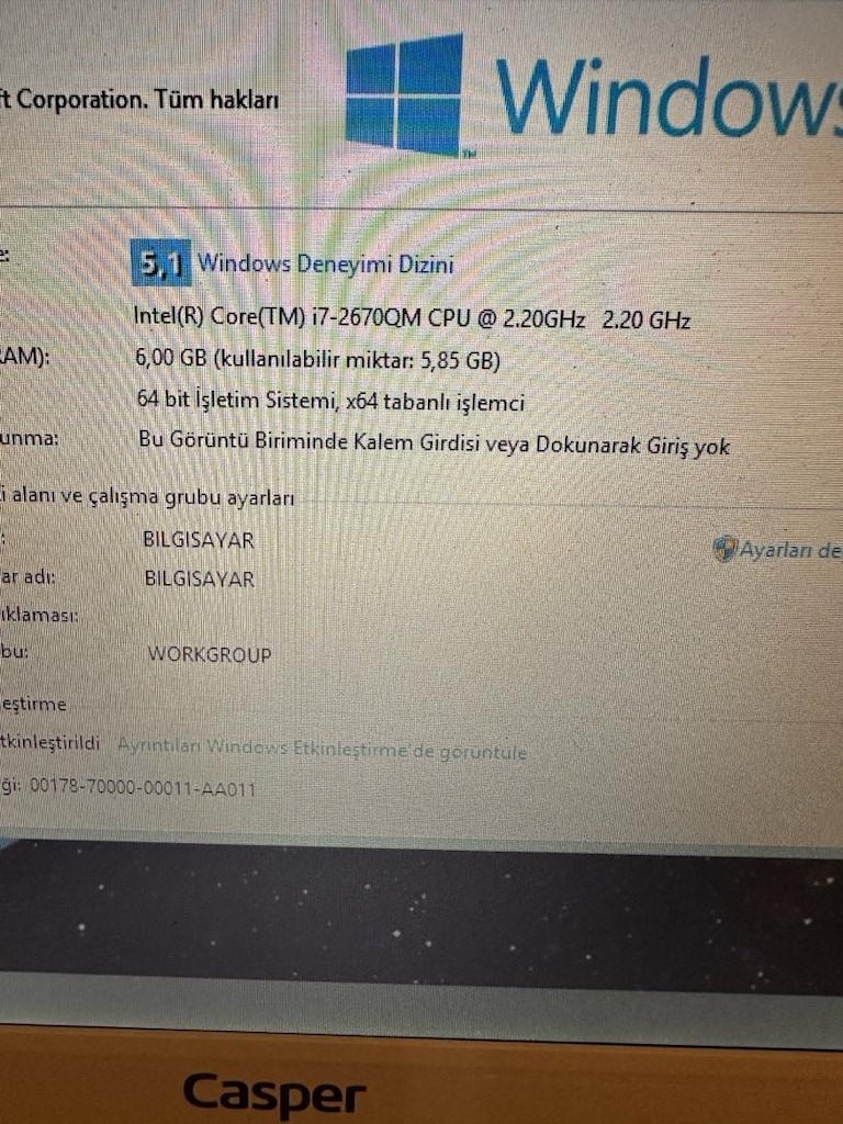 Casper MB50 İ7 İşlemcili Laptop - 2