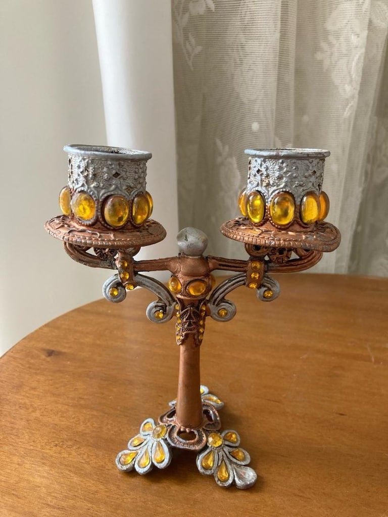 mumluk boncuk işlemeli metal - 4