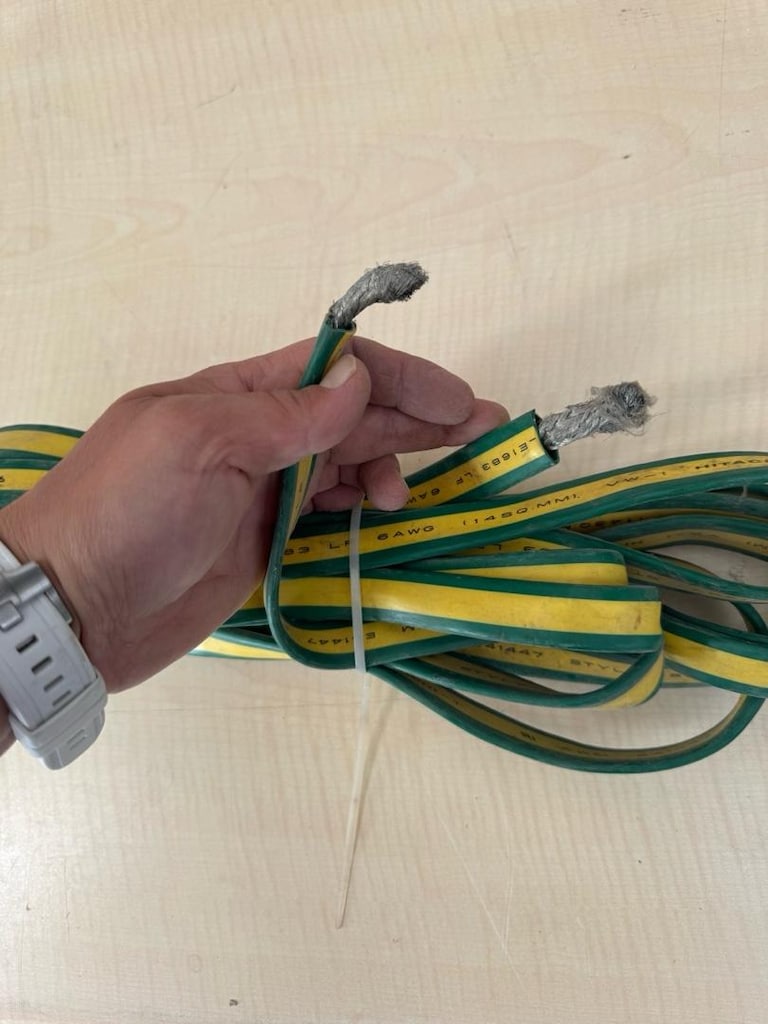 Hitachi 6 AWG (14 mm²) Yassı Topraklama Kablosu - 5.45 Metre (Temiz / - 2