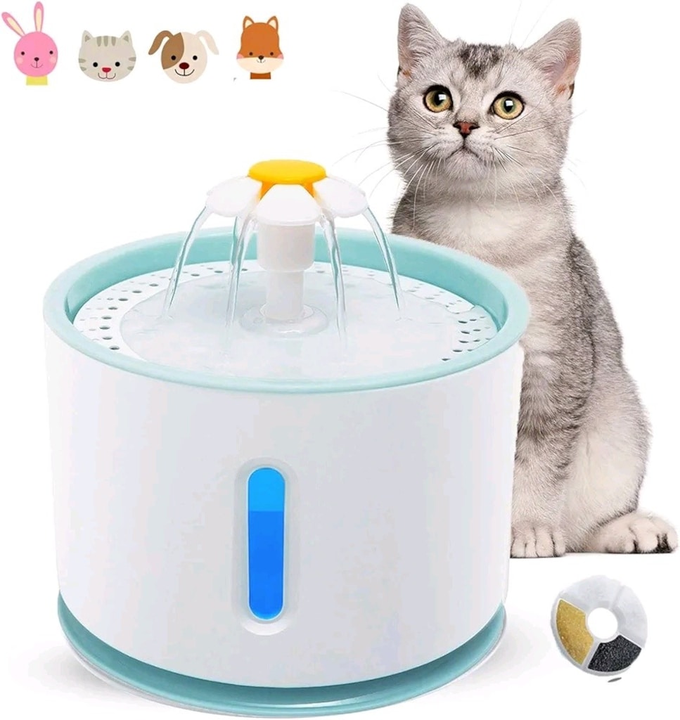 rohs 2.4L Kedi ve Küçük Köpek Evcil Hayvan için Otomatik LED su İçme