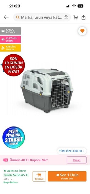 Köpek kafesi, büyük boy , sıfır gibi