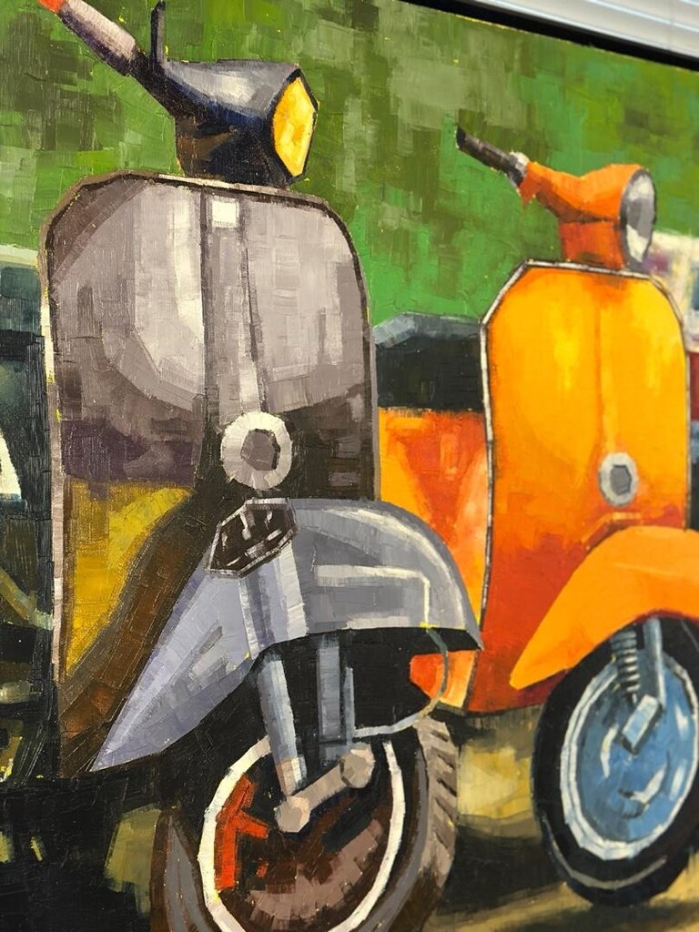 Yağlı Boya Vespa Temalı Tablo - 2