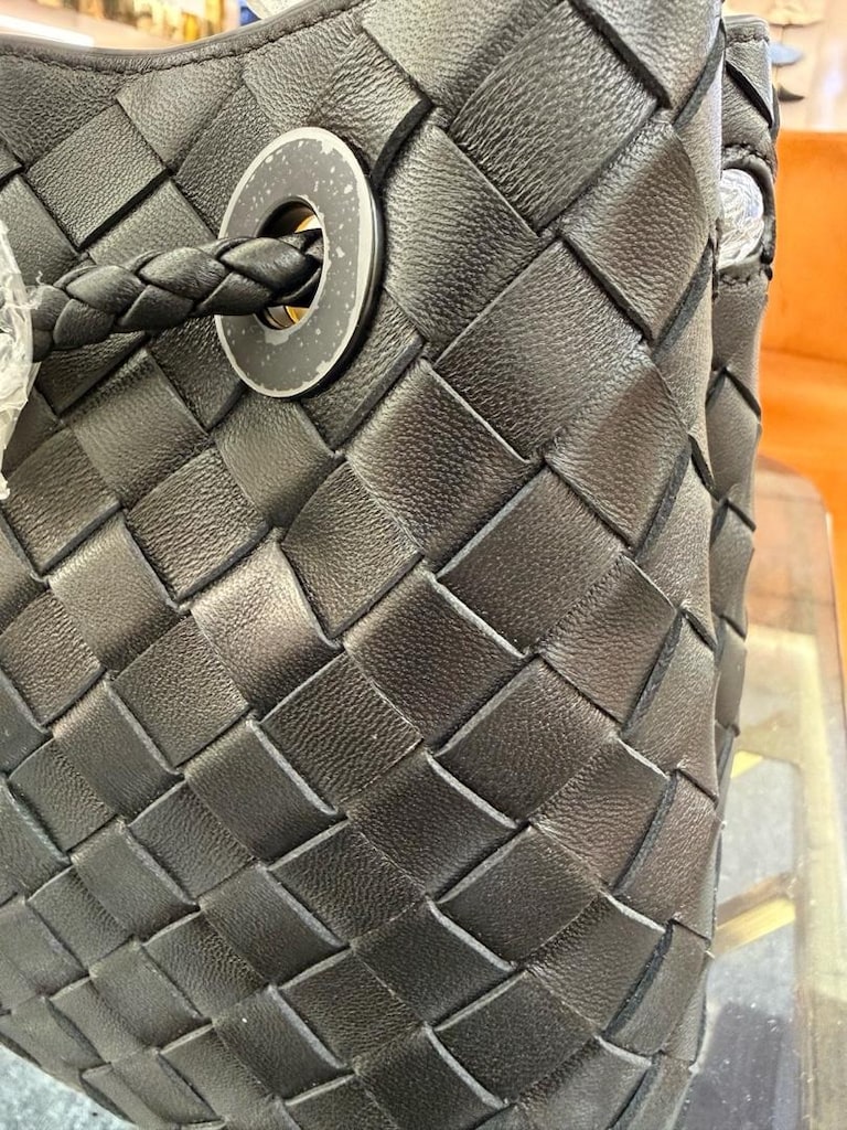 Bottega Veneta Siyah Örgü Deri Andiamo - 8