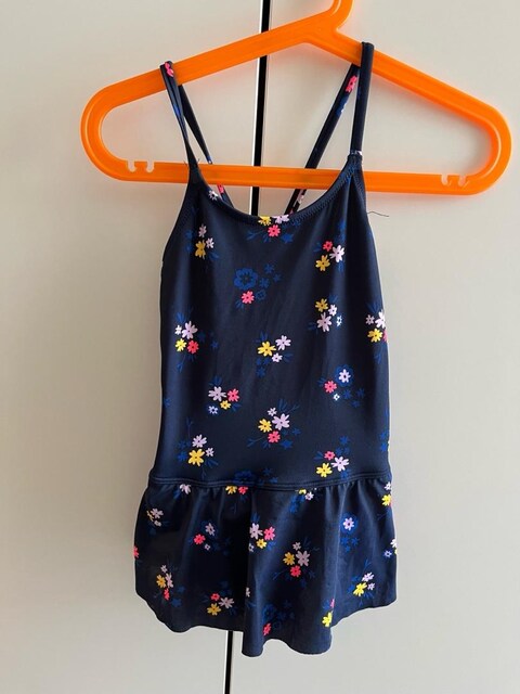 Decathlon Lila Navy Kız Yüzme Tek Parça Mayo/Etek