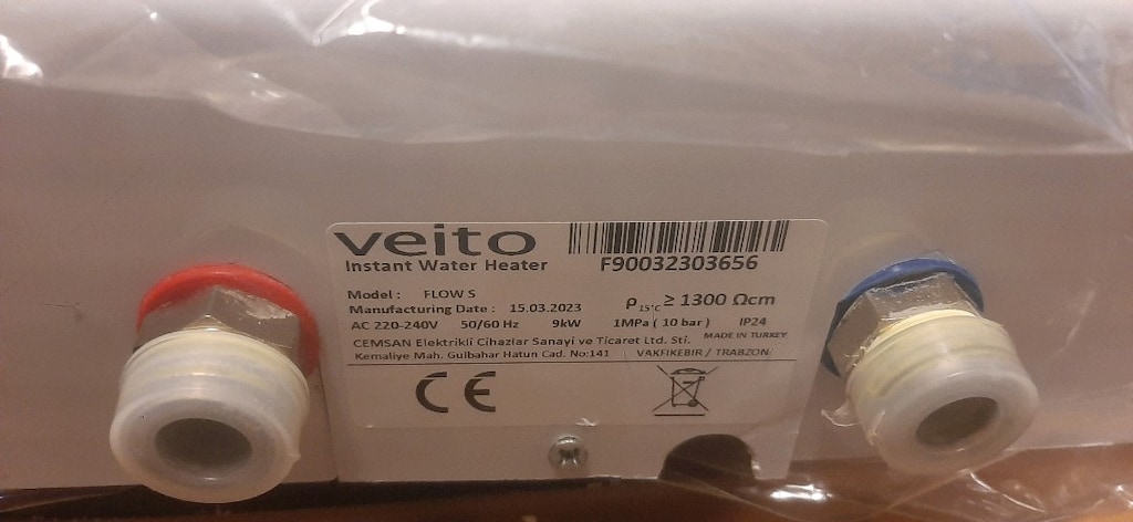 Şofben ani su ısıtıcı veito şofben flow s 9000 A enerji sınıfı - 2