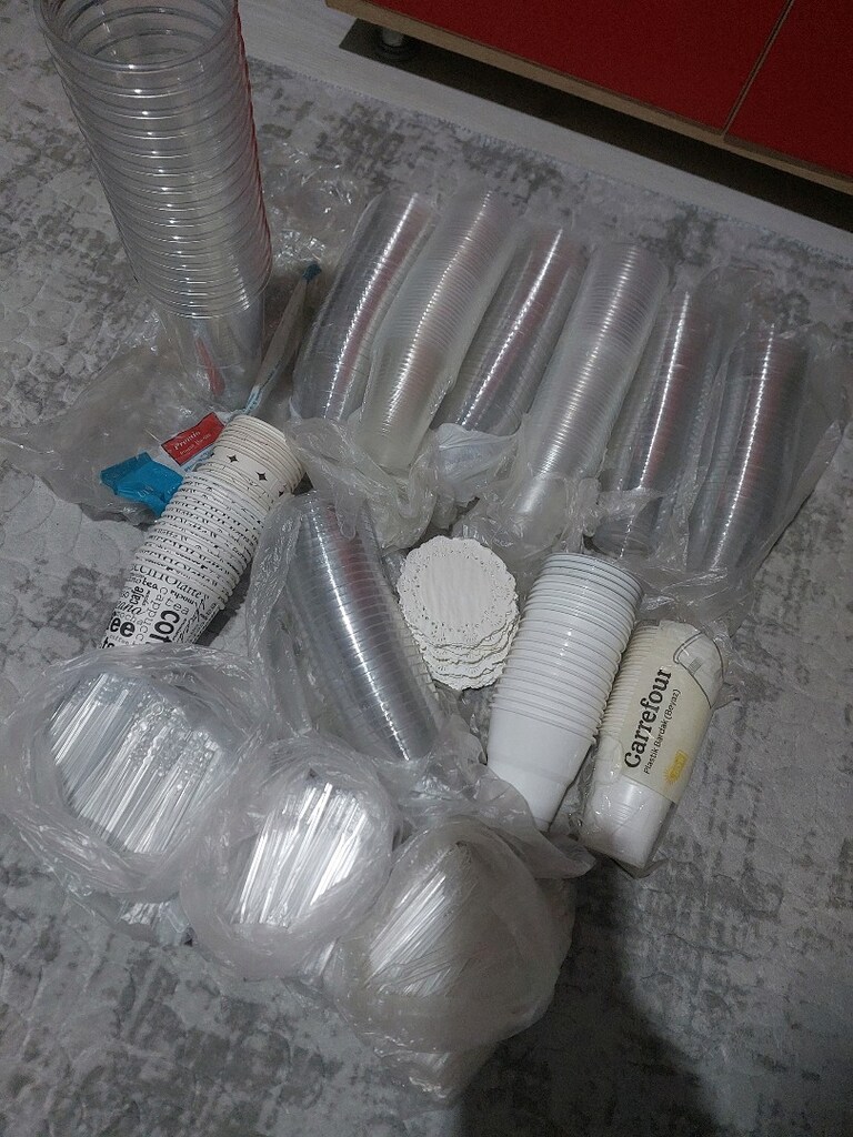 308 tane plastik bardak 16 500ml bardak 1926 tane plastik cay karistir - 8