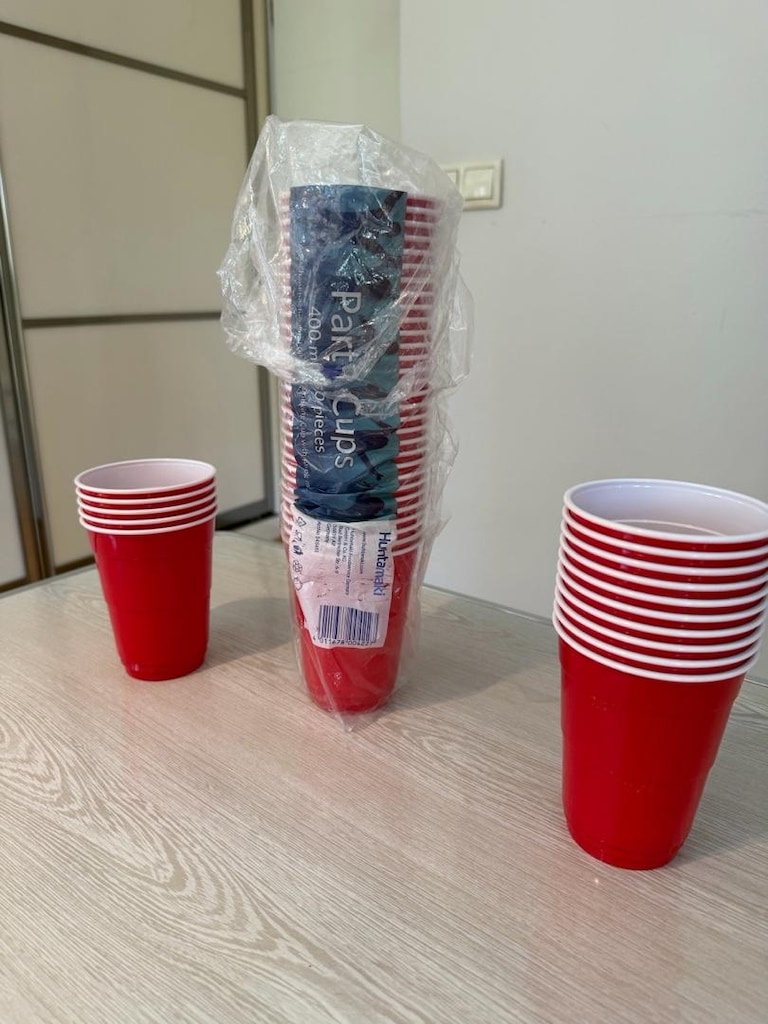 45 Adet Huhtamaki Kırmızı Parti Bardağı (400 ml)+Çerez Kasesi - 6
