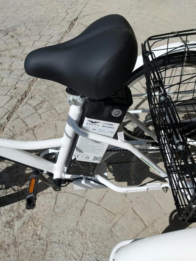 Volta VB5 3 üç tekerlekli elektrikli sepetli yeni gibi bisiklet - 4