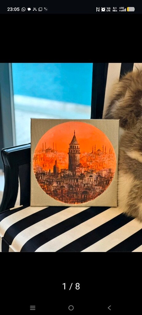 Ressam Fatma Kılıç'tan Akrilik Galata Eseri (Orijinal) - 4
