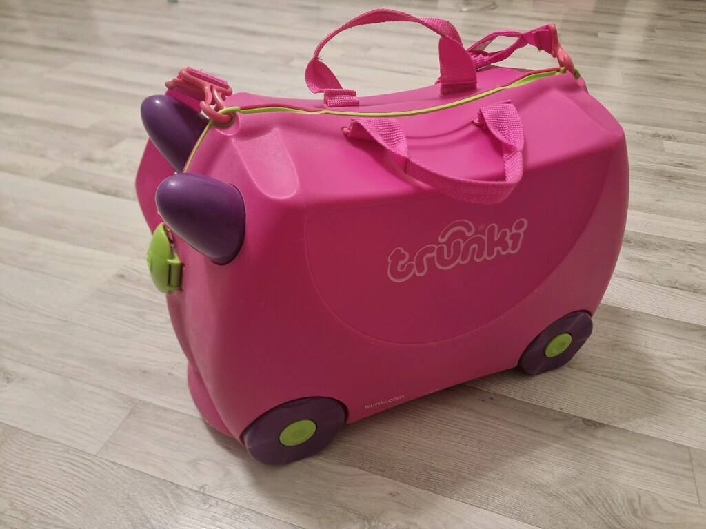 Trunki pembe çocuk valizi bavulu - 4