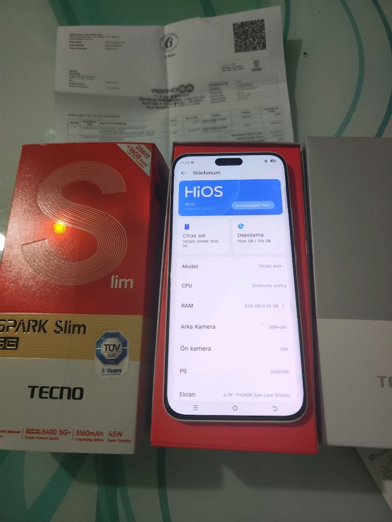 KARTA TAKSİT 09.11.2027 GARANTİLİ TECNO SPARK SLİM 5G 8/256 GB HAFIZA - 4