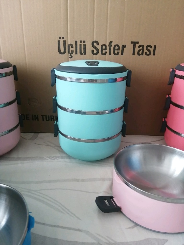 3 KATLI VAKUMLU YEMEK TERMOS SEFER TASİ - 2