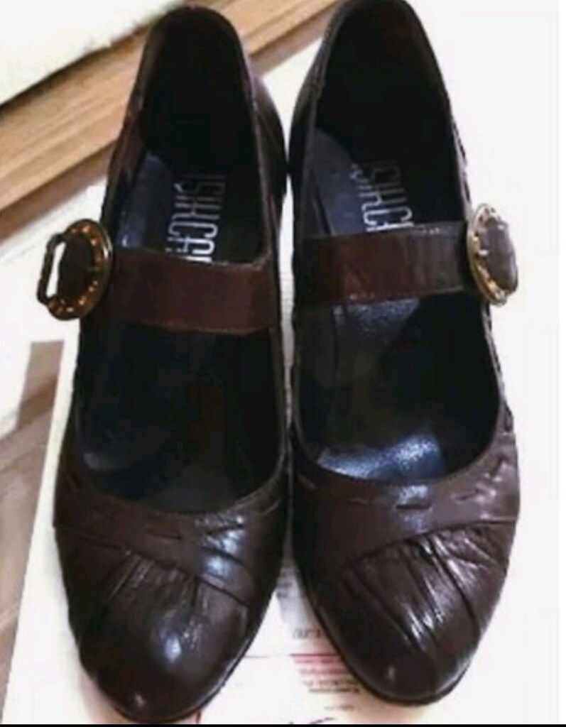 ACI KAHVE FULL DERİ AYAKKABI 36 tnc inci 9w zara retro vintage - 2