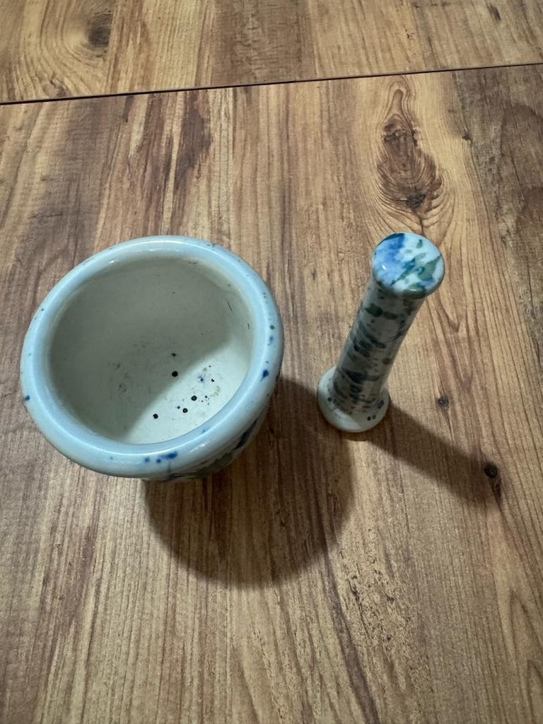 Antika Dekoratif ve Kullanışlı Seramik Havan Seti - 9