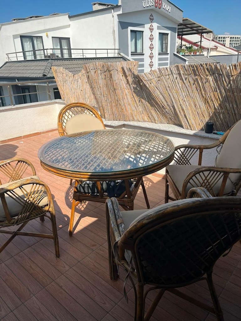 bambu minderli balkon teras takımı - 2